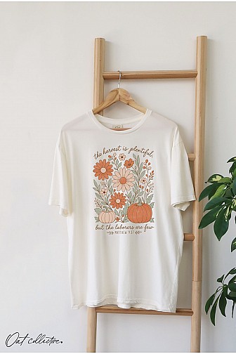 THE HARVEST IS PLENTIFUL OVERSIZED GRAPHIC TOP 