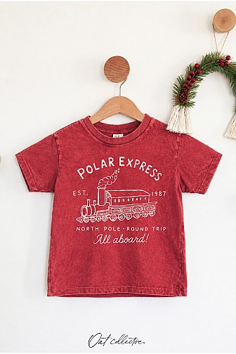 POLAR EXPRESS EST. 1987 TODDLER WASHED GRAPHIC TOP