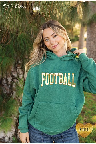 FOOTBALL FOIL AND INK HOODIE PULLOVER SWEATSHIRT