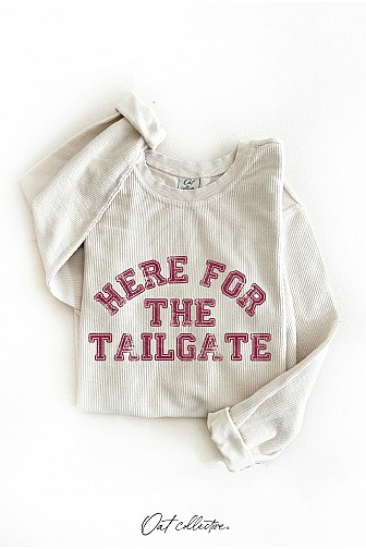 HERE FOR THE TAILGATE THERMAL VINTAGE PULLOVER 