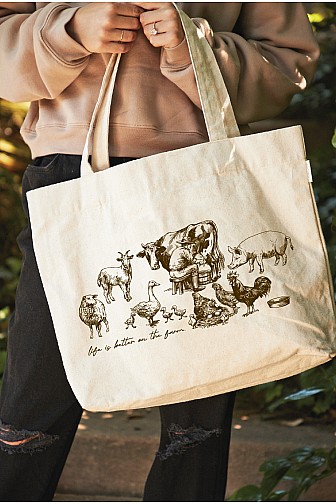 LIFE IS BETTER ON THE FARM CANVAS TOTE BAG  