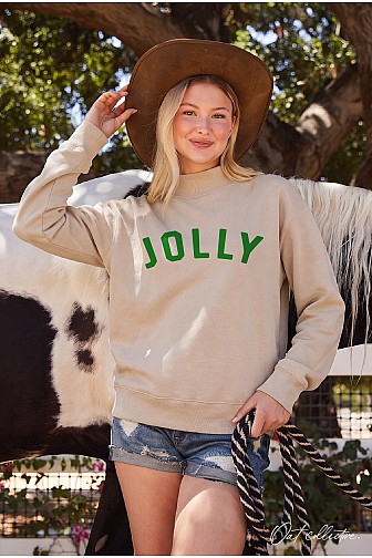 JOLLY MOCK NECK WASHED PULLOVER SWEATSHIRT  