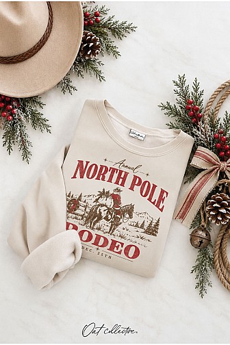 ANNUAL NORTH POLE RODEO DEC 25TH GRAPHIC SWEATSHIRT