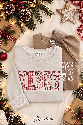 MERRY PATCH SKETCH MINERAL GRAPHIC SWEATSHIRT