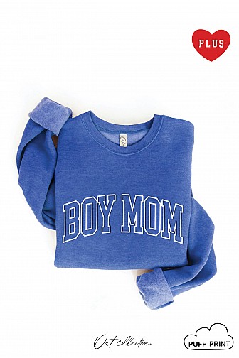 BOY MOM PUFF OUTLINE PLUS GRAPHIC SWEATSHIRT