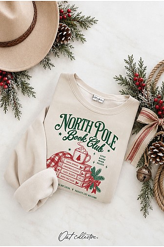 NORTH POLE BOOK CLUB GRAPHIC SWEATSHIRT