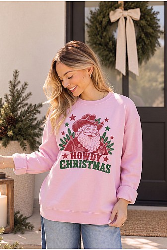 HOWDY CHRISTMAS GRAPHIC SWEATSHIRT