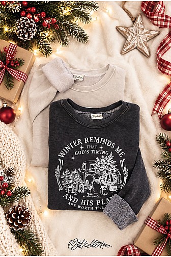 WINTER REMINDS ME MINERAL GRAPHIC SWEATSHIRT