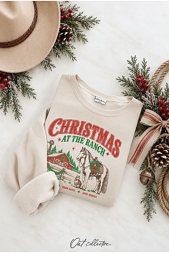 CHRISTMAS AT THE RANCH GRAPHIC SWEATSHIRT