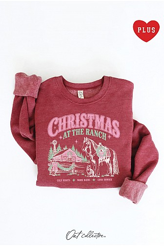 CHRISTMAS AT THE RANCH  PLUS GRAPHIC SWEATSHIRT