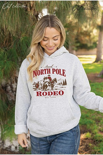 ANNUAL NORTH POLE RODEO DEC 25TH HOODIE PULLOVER SWEATSHIRT