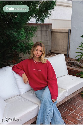 EMBROIDERED YOU ARE LOVED SWEATSHIRT