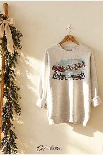 SANTA'S SLEIGH RIDE GRAPHIC SWEATSHIRT