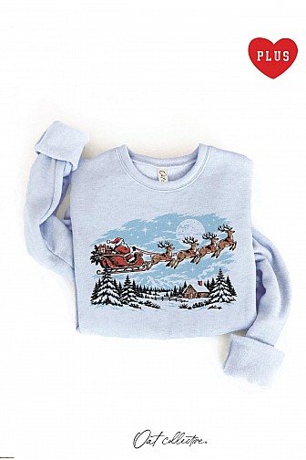 SANTA'S SLEIGH RIDE PLUS GRAPHIC SWEATSHIRT