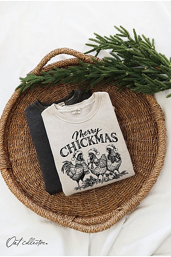 MERRY CHICKMAS MINERAL GRAPHIC SWEATSHIRT