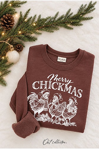 MERRY CHICKMAS GRAPHIC SWEATSHIRT