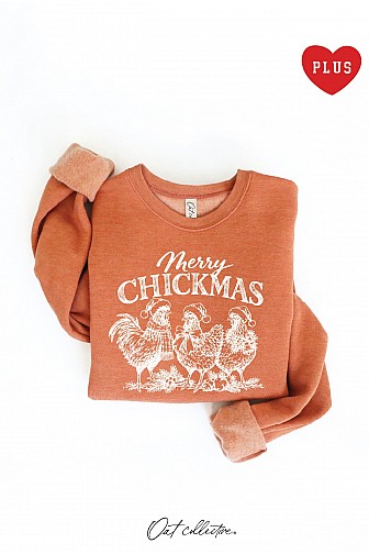 MERRY CHICKMAS PLUS GRAPHIC SWEATSHIRT
