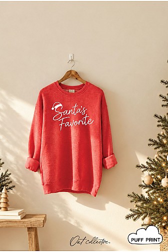 SANTA''S FAVORITE PUFF GRAPHIC SWEATSHIRT