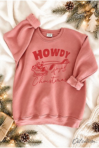 HOWDY CHRISTMAS YOUTH UNISEX GRAPHIC SWEATSHIRT