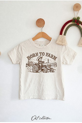 BORN TO FARM TODDLER WASHED GRAPHIC TOP