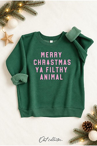 MERRY CHRISTMAS YA FILTHY ANIMAL TODDLER GRAPHIC SWEATSHIRT