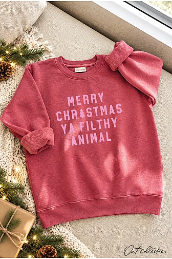 MERRY CHRISTMAS YA FILTHY YOUTH UNISEX GRAPHIC SWEATSHIRT