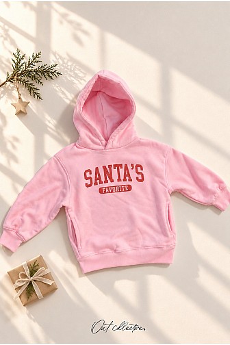 SANTA'S FAVORITE YOUTH UNISEX PULLOVER HOODIE
